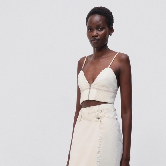 Lorenzo Cropped Denim Bra top in Ecru
JONATHAN SIMKHAI STANDARD - Picture 4 of 5